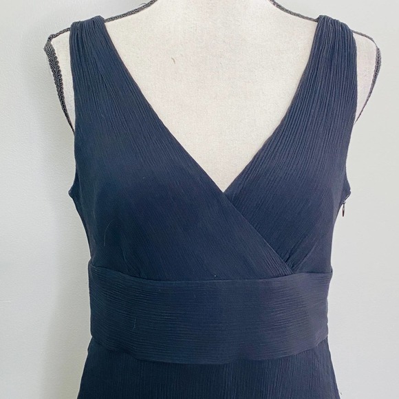 Vintage J. Crew Black Silk Dress Women 8 A-Line Textured Luxe Classic Date Night - Picture 6 of 9